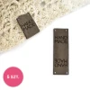 Zestaw metek nubuk premium "HAND MADE" / mocca / 60 x 20 mm / 5 szt.