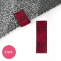 Zestaw metek nubuk premium "HAND MADE" / bordo / 60 x 20 mm / 5 szt.