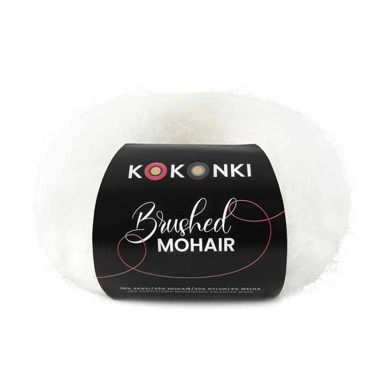 Włóczka KOKONKI Brushed Mohair 001 / mleczny