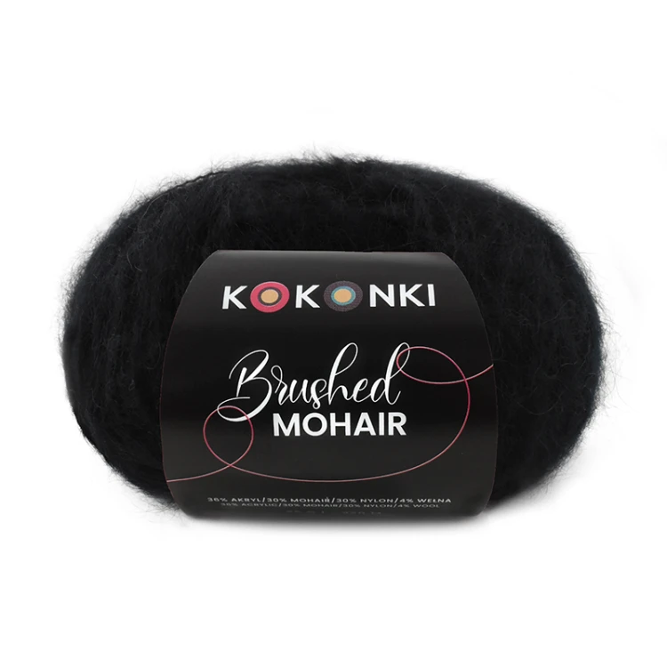Włóczka KOKONKI Brushed Mohair 009 / czerń