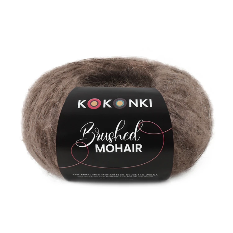 Włóczka KOKONKI Brushed Mohair 015 / mleczna czekolada