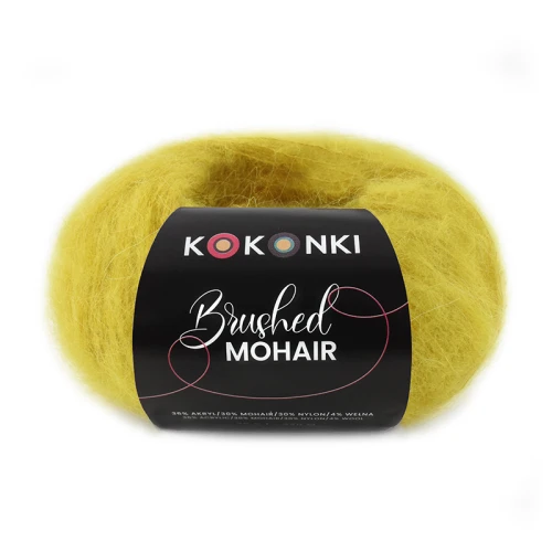 Włóczka KOKONKI Brushed Mohair 027 / limonka