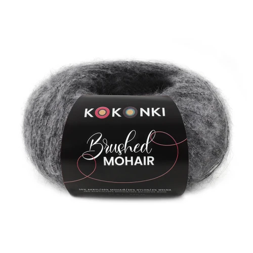 Włóczka KOKONKI Brushed Mohair 029 / ciemny szary