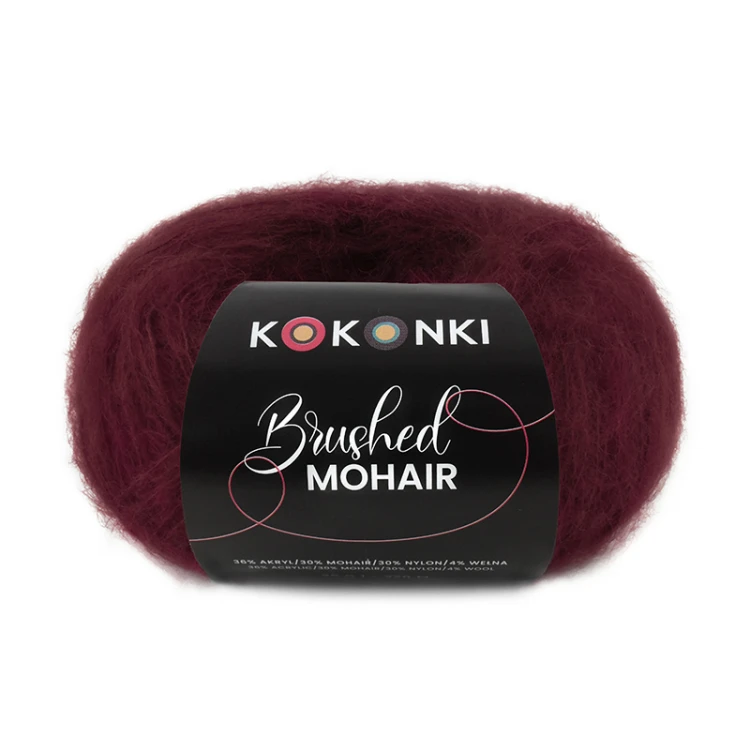 Włóczka KOKONKI Brushed Mohair 032 / burgund