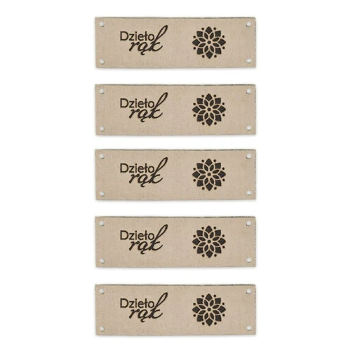 Zestaw metek altara premium "Dzieło rąk" / kwiat lotosu / beż / 20 x 60 mm / 5 szt.