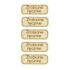 Zestaw metek ekoskóra "Zrobione ręcznie" / krem / 11 x 30 mm / 5 szt.