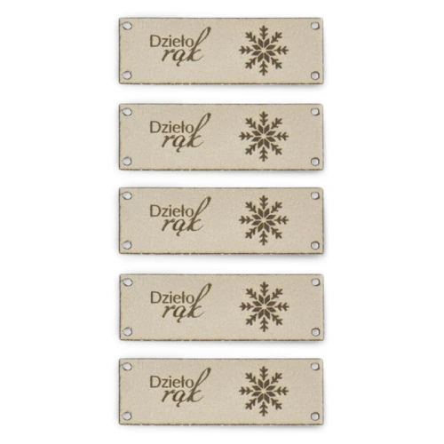 Zestaw metek altara / nubuk premium "Dzieło rąk" / śnieżka / beż / 20 x 60 mm / 5 szt.