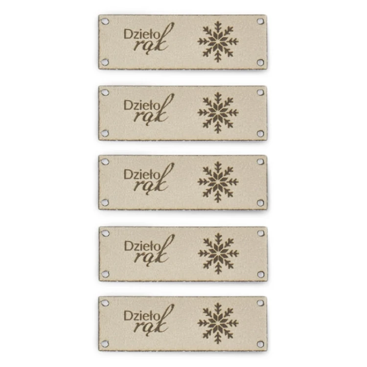 Zestaw metek altara / nubuk premium "Dzieło rąk" / śnieżka / beż / 20 x 60 mm / 5 szt.