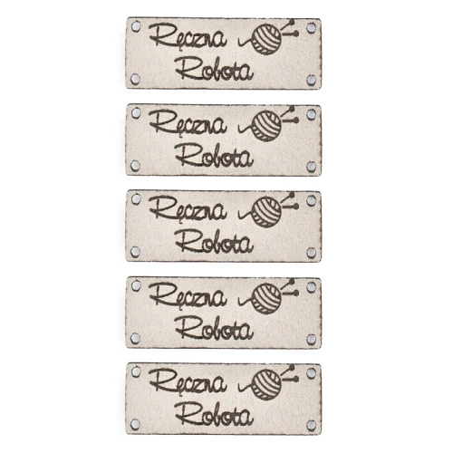 Zestaw metek altara / nubuk premium "Ręczna Robota" / beż / 17 x 45 mm / 5 szt.