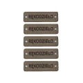 Zestaw metek nubuk premium "RĘKODZIEŁO" / mocca / 12 x 40 mm / 5 szt.