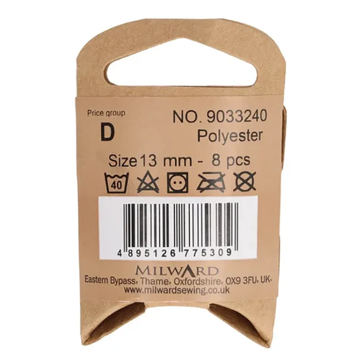 Guzik Milward kwiatek / niebieski / plastikowy / 13 mm / 8 szt. / 9033240