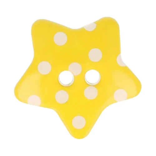 Guzik Milward gwiazda / żółty / plastikowy / 18 mm / 5 szt. / 9033255