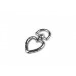 Karabińczyk metalowy serce / nikiel / 15 mm / 1 szt. / 890239