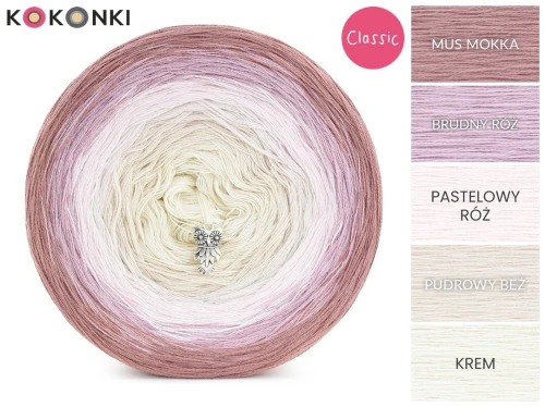 KOKONEK Classic B296 - Mus mokka/brudny róż/pastelowy róż/pudrowy beż/krem