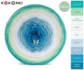 KOKONEK_Nature 9K 07 GOTOWY - Szmaragd/mięta/lody pistacjowe/beza/biel/błękit/patyna/turkus/ciemny turkus / 3 nitki / 1400 m / 250 g