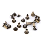 Sedlářský nýt šroubovací na etikety / stará mosaz / 10 mm / 10 ks / 840269
