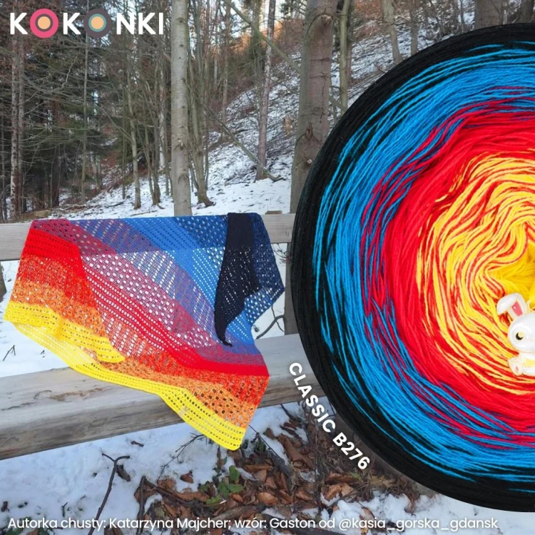 KOKONEK Classic B276 Tarcza łucznicza - Czerń/lazur/ognista czerwień/intensywny żółty
