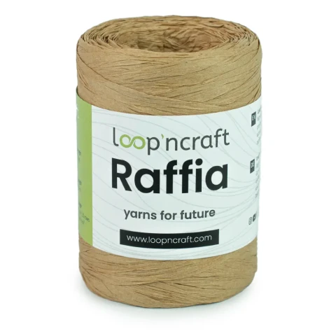 Włóczka Loop'ncraft Raffia 10-01 / rafia papierowa / beż