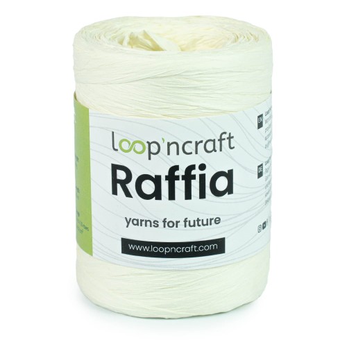 Włóczka Loop'ncraft Raffia 10-02 / rafia papierowa / krem
