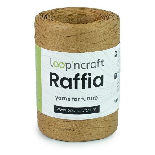 Włóczka Loop'ncraft Raffia 10-08 / rafia papierowa / karmel