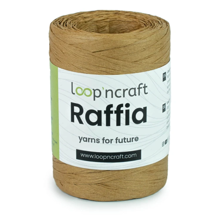 Włóczka Loop'ncraft Raffia 10-08 / rafia papierowa / karmel