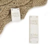 Zestaw metek nubuk premium "HAND MADE" / biel / 60 x 20 mm / 5 szt.