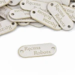 Sada etiket nubuk premium "Ruční Robota" / bílá / 15 x 40 mm / 5 ks.