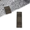Zestaw metek nubuk premium "HAND MADE" / ciemny szary / 60 x 20 mm / 5 szt.