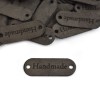 Zestaw metek nubuk premium "Handmade" / ciemny szary / 15 x 40 mm / 5 szt.