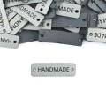 Zestaw metek altara / nubuk premium "Handmade" / jasny szary / 12 x 40 mm / 5 szt.