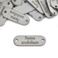 Zestaw metek nubuk premium "Sama zrobiłam'' / jasny szary / 15 x 40 mm / 5 szt