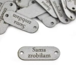 Sada cedulek nubuk premium "Sama jsem to udělala'' / Světle šedá / 15 x 40 mm / 5 ks.
