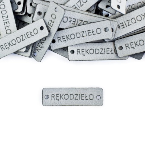 Zestaw metek altara premium "RĘKODZIEŁO" / jasny szary / 12 x 40 mm / 5 szt.