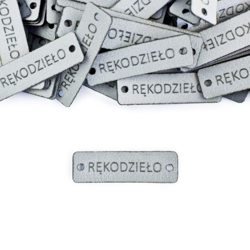 Zestaw metek altara premium "RĘKODZIEŁO" / jasny szary / 12 x 40 mm / 5 szt