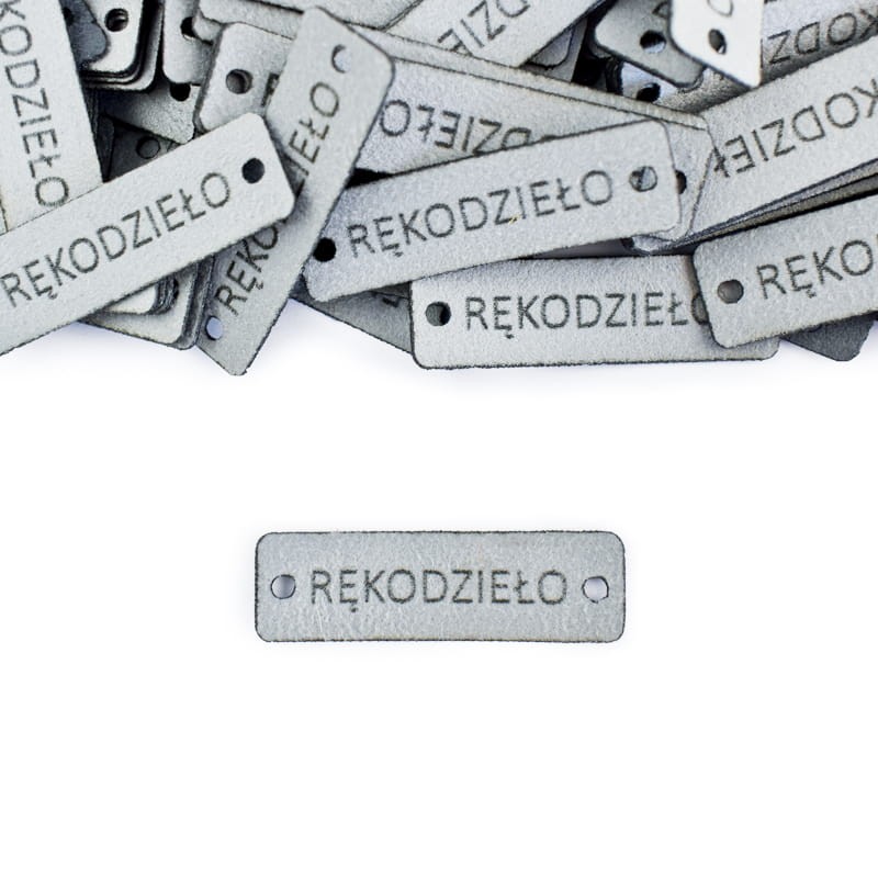 Zestaw metek altara premium "RĘKODZIEŁO" / jasny szary / 12 x 40 mm / 5 szt