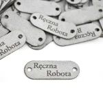 Sada etiket nubuk premium "Ruční Robota" / Světle šedá / 15 x 40 mm / 5 ks.