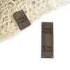 Zestaw metek nubuk premium "HAND MADE" / mocca / 60 x 20 mm / 5 szt.