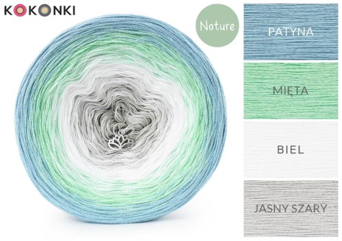 Zestaw na chustę Asymmetrical Allyana 170A / szydełko / KOKONEK_Nature NT082