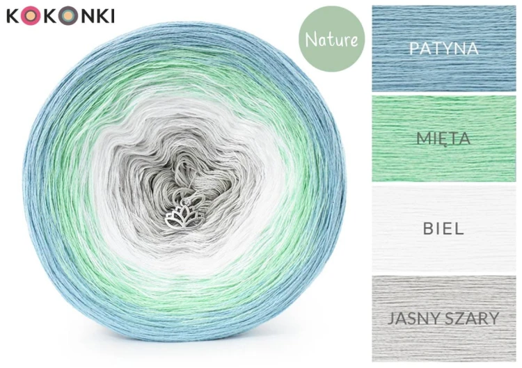 Zestaw na chustę Asymmetrical Allyana 170A / szydełko / KOKONEK_Nature NT082