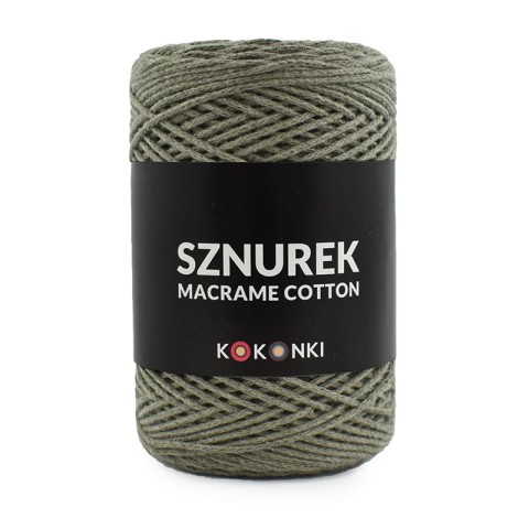 Sznurek Macrame Cotton by KOKONKI 2mm / rolka 200m / khaki - OUTLET