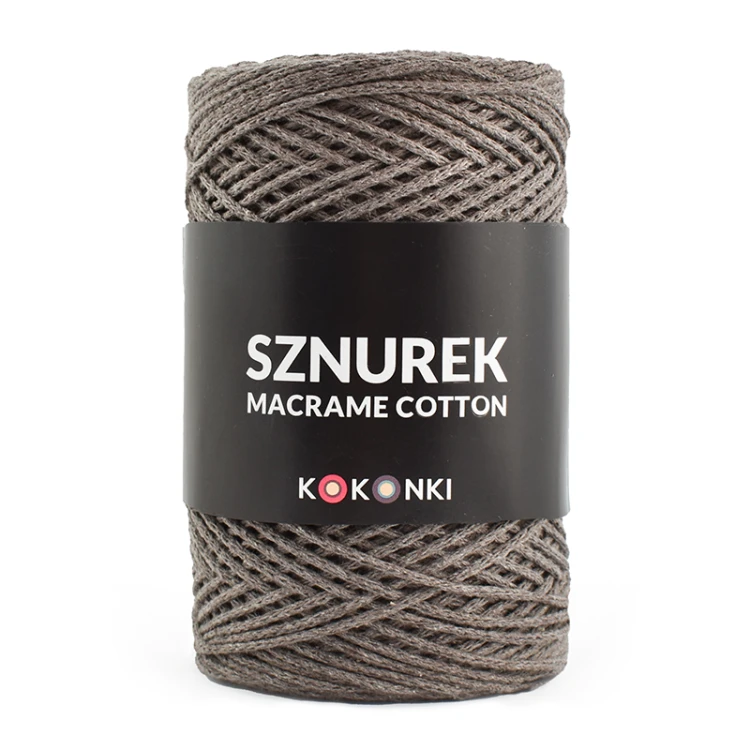 Sznurek Macrame Cotton by KOKONKI 2mm / rolka 200m / cappuccino (wiązany)