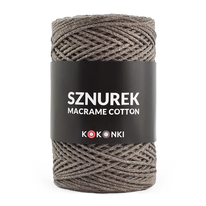 Sznurek Macrame Cotton by KOKONKI 2mm / rolka 200m / cappuccino (wiązany)