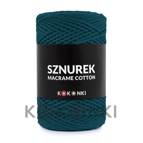 Sznurek Macrame Cotton by KOKONKI 2mm / rolka 200m / petrol (wiązany)