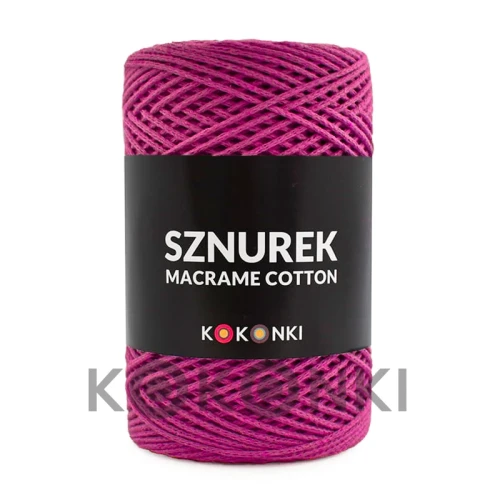 Sznurek Macrame Cotton by KOKONKI 2mm / rolka 200m / piwonia (wiązany)