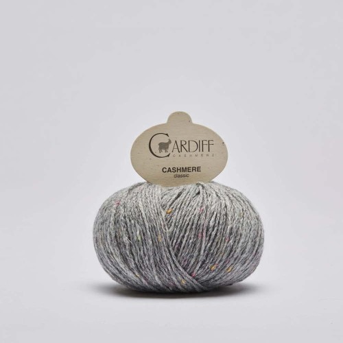 Włóczka Cardiff Cashmere Classic 303 / touch / szary tweed