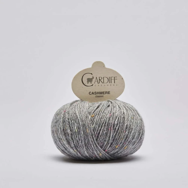 Włóczka Cardiff Cashmere Classic 303 / touch / szary tweed