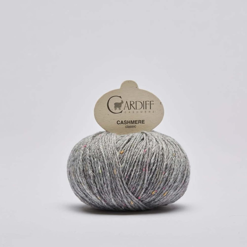 Włóczka Cardiff Cashmere Classic 303 / touch / szary tweed