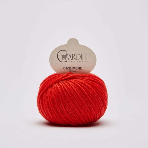 Włóczka Cardiff Cashmere Classic 517 / hermes / intensywny koral