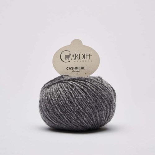 Włóczka Cardiff Cashmere Classic 519 / fumo / średni szary