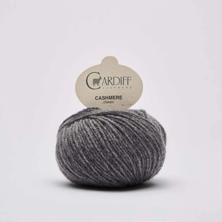 Włóczka Cardiff Cashmere Classic 519 / fumo / średni szary
